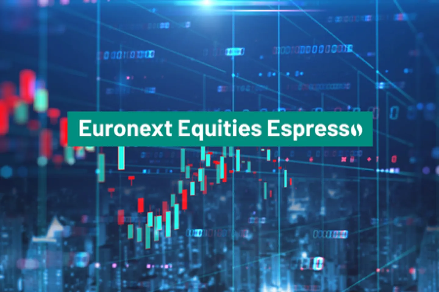 Euronext Equities Espresso text on a graphic background representing market liquidity captured in a chart