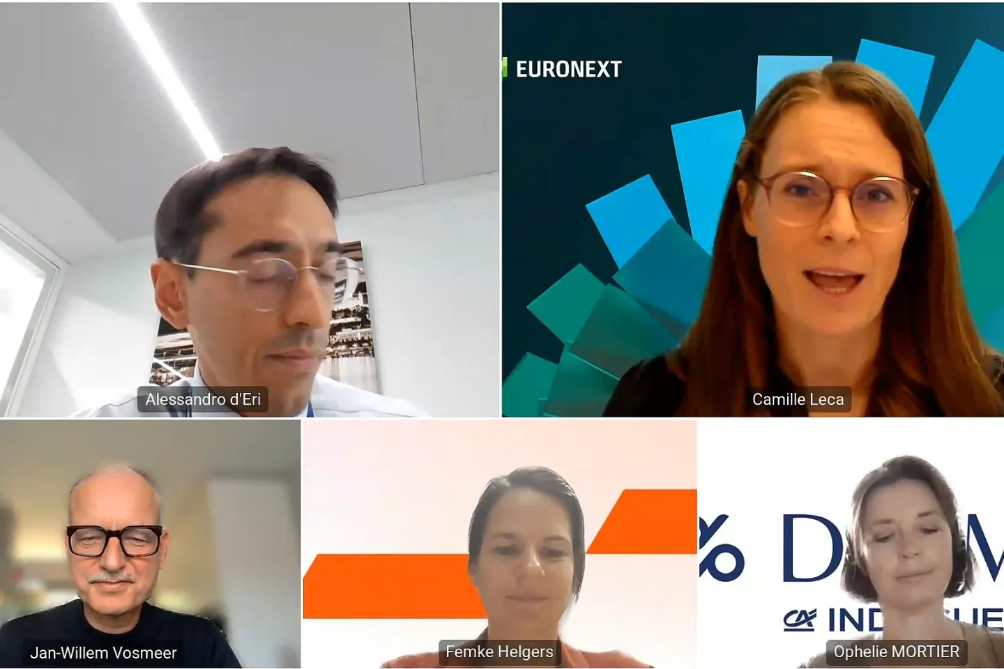 Screenshot of webinar participants